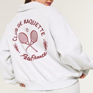 Easy Paris France Graphic Half-Zip Sweatshirt (Hollister)